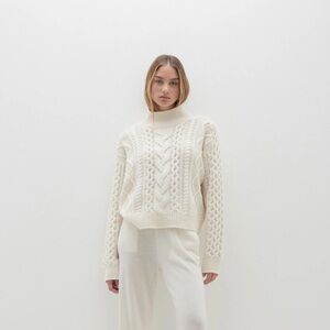 Naked Cashmere‎ AVRIL CABLE TURTLENECK Ecru Size Medium New With Tags